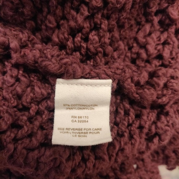 Free People Women's Boho Sweater Purple Size M Long Sleeve Chunky Knit - Picture 4 of 6